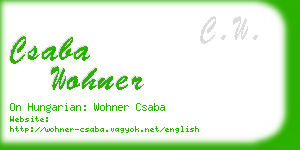 csaba wohner business card